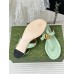 Gucci Double G Thong Sandals in Light Green Leather