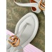 Gucci Double G Thong Sandals in Light Green Leather