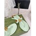 Gucci Double G Thong Sandals in Light Green Leather