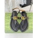 Gucci Double G Thong Sandals in Black Leather