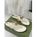 Gucci Double G Thong Sandals in White Leather