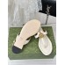Gucci Double G Thong Sandals in White Leather
