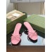 Gucci Slide Sandas in Pink Leather with Bamboo Heel