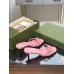 Gucci Slide Sandas in Pink Leather with Bamboo Heel