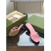 Gucci Slide Sandas in Pink Leather with Bamboo Heel