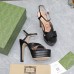 Gucci Platform Sandals 135mm in Black Leather