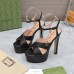 Gucci Platform Sandals 135mm in Black Leather