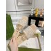 Gucci Slide Sandas 75mm in Beige Mesh with Crystal