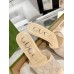 Gucci Slide Sandas 75mm in Beige Mesh with Crystal
