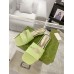 Gucci Slide Sandals in Light Green Leather with Snake Hardware