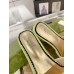 Gucci Slide Sandals in Light Green Leather with Snake Hardware
