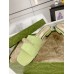 Gucci Slide Sandals in Light Green Leather with Snake Hardware