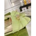 Gucci Slide Sandals in Light Green Leather with Snake Hardware