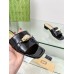 Gucci Slide Sandals in Black Leather with Snake Hardware
