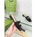 Gucci Slide Sandals in Black Leather with Snake Hardware
