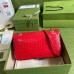 Gucci GG Marmont Small Shoulder Bag in Red Crocodile Leather