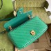 Gucci GG Marmont Small Shoulder Bag In Green Matelasse Diagonal Leather