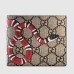 Gucci Bi-fold Wallet In Beige Kingsnake Print GG Supreme Canvas
