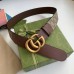 Gucci GG Supreme & Brown Leahter Belt 38MM with Double G Buckle