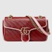 Gucci GG Marmont Small Shoulder Bag in Red Matelasse Diagonal Leather