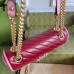 Gucci GG Marmont Small Shoulder Bag in Red Matelasse Diagonal Leather
