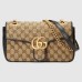 Gucci GG Marmont Small Shoulder Bag in Original GG Canvas with Black Leather