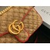 Gucci GG Marmont Small Shoulder Bag in Original GG Canvas with Red Leather