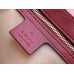 Gucci GG Marmont Small Shoulder Bag in Original GG Canvas with Red Leather