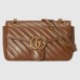 Gucci GG Marmont Small Shoulder Bag in Brown Diagonal Leather