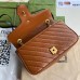 Gucci GG Marmont Small Shoulder Bag in Brown Diagonal Leather