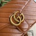 Gucci GG Marmont Small Shoulder Bag in Brown Diagonal Leather