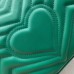 Gucci GG Marmont Small Shoulder Bag in Green Chevron Leather