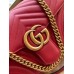Gucci GG Marmont Small Shoulder Bag in Red Chevron Leather
