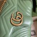 Gucci GG Marmont Small Shoulder Bag in Sage Green Chevron Leather
