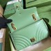Gucci GG Marmont Small Shoulder Bag in Sage Green Chevron Leather