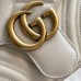Gucci GG Marmont Small Shoulder Bag in White Chevron Leather