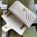 Gucci GG Marmont Small Shoulder Bag in White Chevron Leather