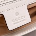 Gucci GG Marmont Small Shoulder Bag in White Chevron Leather
