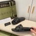 Gucci Womens Slide Sandals in Black Rubber GG