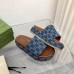 Gucci Platform Slide Sandals in Blue GG Denim