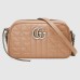 Gucci GG Marmont Small Camera Bag in Rose Beige Matelasse Leather