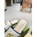 Gucci Slide Sandals in White Diagonal Leather With Double G