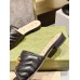 Gucci Slide Sandals in Black Matelasse Leather with Double G