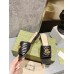 Gucci Slide Sandals in Black Matelasse Leather with Double G