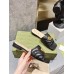 Gucci Slide Sandals in Black Matelasse Leather with Double G