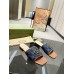 Gucci Slide Sandals in Blue GG Denim With Double G