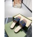 Gucci Slide Sandals in Blue GG Denim With Double G