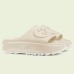 Gucci Slide Sandals in White Rubber with Interlocking G