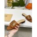 Gucci Interlocking G Cut-out Slide Sandals in Brown Leather