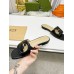 Gucci Interlocking G Cut-out Slide Sandals in Black Leather